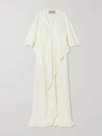 VALENTINO Draped silk-crepe gown