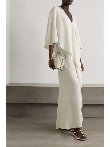 VALENTINO Draped silk-crepe gown