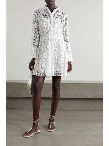 VALENTINO Corded lace mini shirt dress