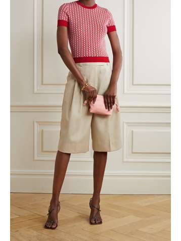 VALENTINO Jacquard-knit wool and cotton-blend sweater