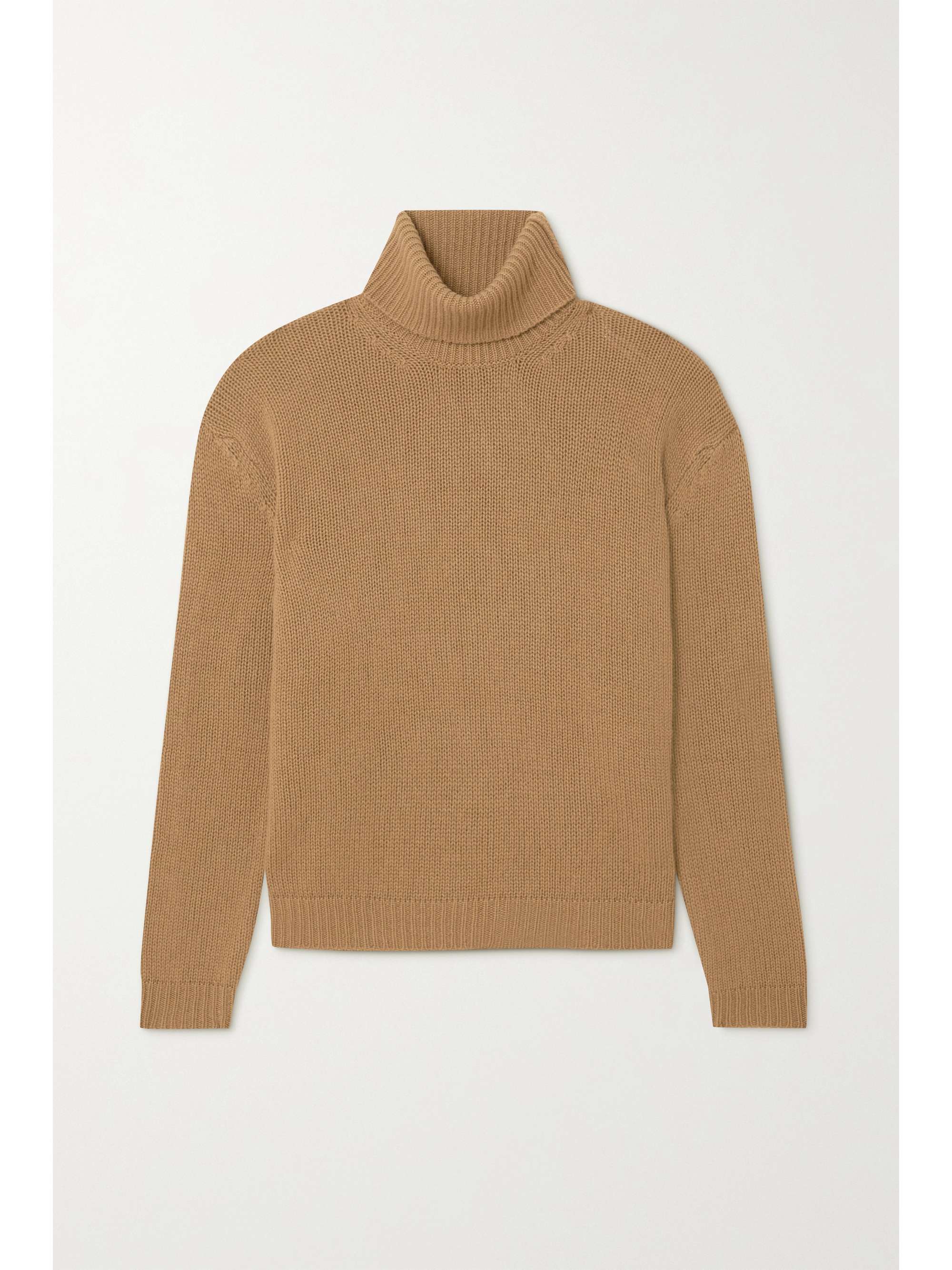 Camel Intarsia cashmere turtleneck 