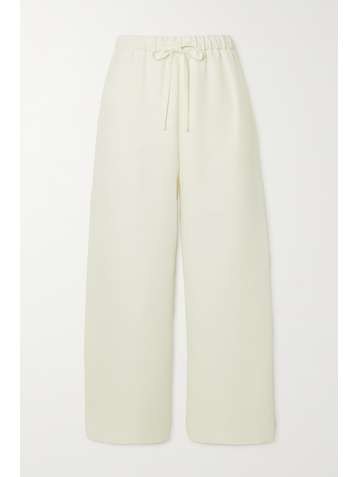 VALENTINO Cropped silk-crepe wide-leg pants