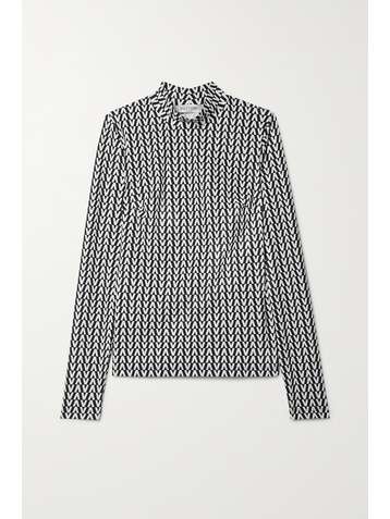 VALENTINO Printed stretch-jersey turtleneck top