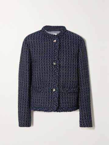 VALENTINO Metallic wool-blend bouclé jacket