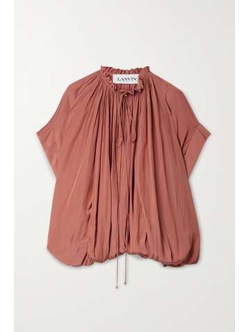 LANVIN Geraffte Bluse aus Crêpe de Chine zum Binden