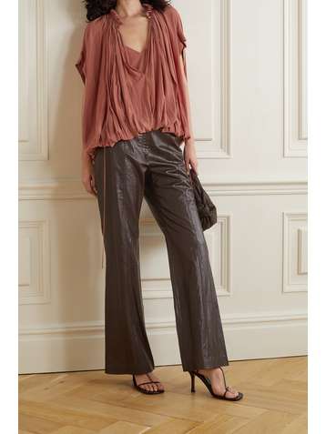 LANVIN Geraffte Bluse aus Crêpe de Chine zum Binden