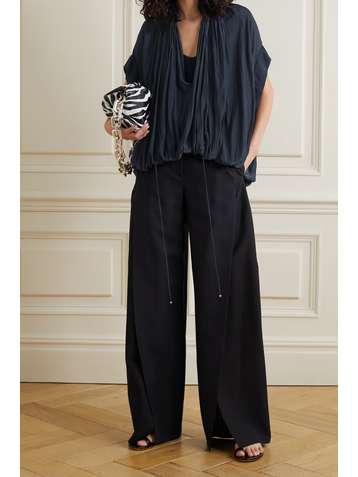LANVIN Geraffte Bluse aus Crêpe de Chine zum Binden