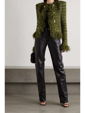 BALMAIN Veste en tweed à franges