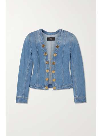 BALMAIN Button-embellished denim jacket