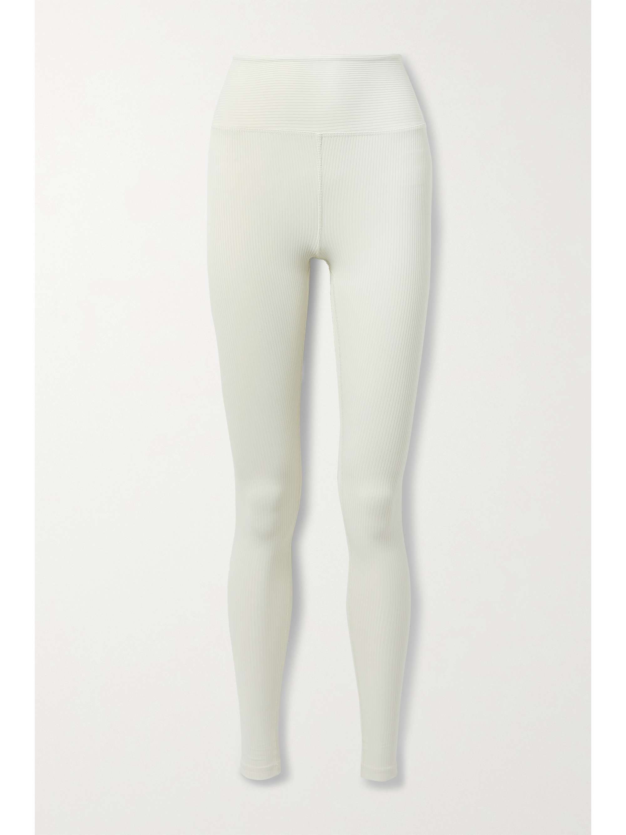 Neutral Ribbed stretch-jersey leggings 