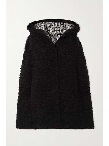 VALENTINO Hooded wool-blend bouclé cape