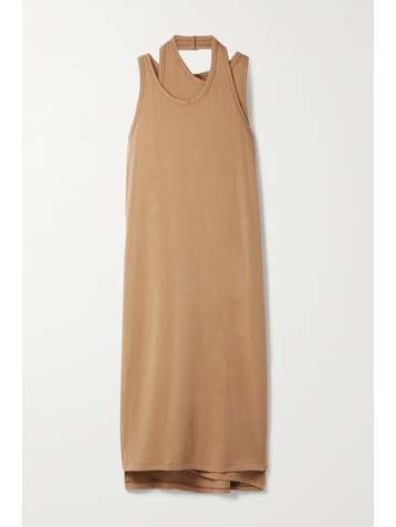 FRANKIE SHOP Layered cotton-blend jersey midi dress
