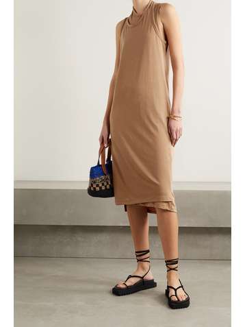 FRANKIE SHOP Layered cotton-blend jersey midi dress
