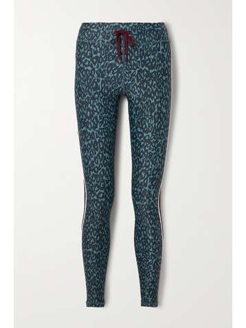 THE UPSIDE Primrose striped leopard-print stretch leggings