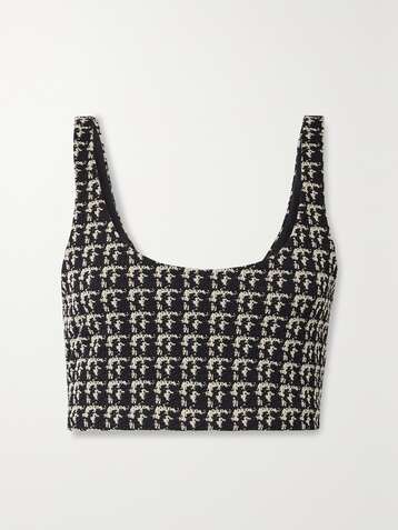 THE UPSIDE Lana cropped stretch bouclé-jacquard top