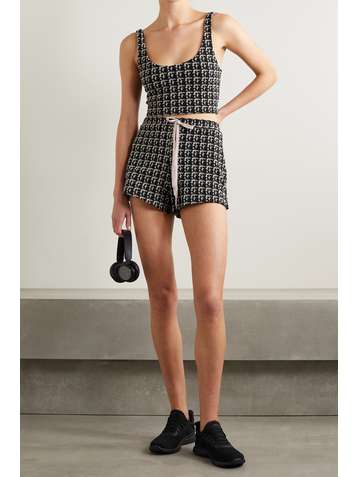 THE UPSIDE Lana cropped stretch bouclé-jacquard top
