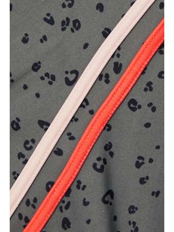 THE UPSIDE Striped leopard-print swimsuit