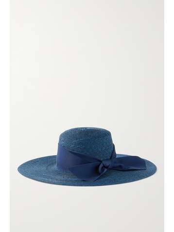 GIGI BURRIS Chapeau en paille à finitions en gros-grain Maureen