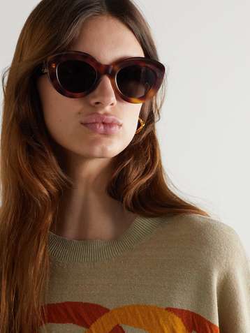 LOEWE Cat-eye tortoiseshell acetate sunglasses