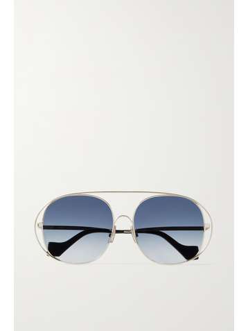 LOEWE Round-frame gold-tone sunglasses