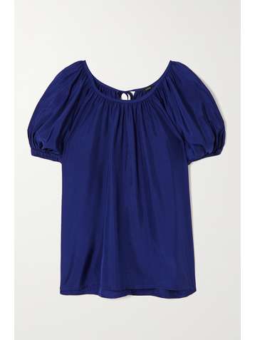 JOSEPH Baidy gathered silk-habotai blouse
