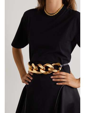JW ANDERSON Gold-tone and leather belt
