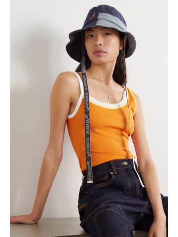 JW ANDERSON Bob asymétrique en jean à broderies