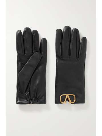 VALENTINO Valentino Garavani embellished leather gloves