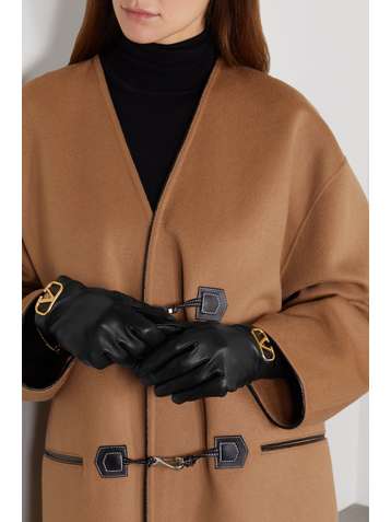 VALENTINO Valentino Garavani embellished leather gloves