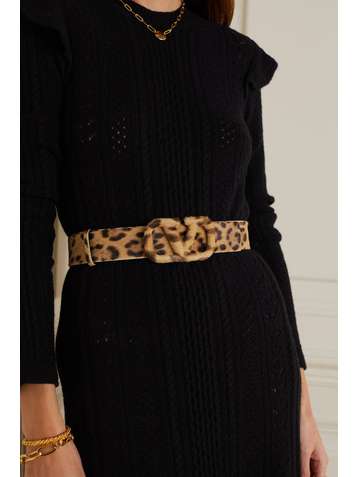 VALENTINO Leopard-print calf hair belt