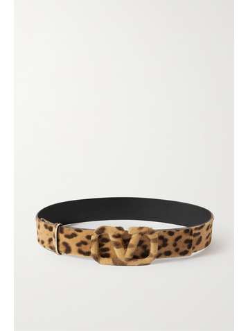 VALENTINO Leopard-print calf hair belt