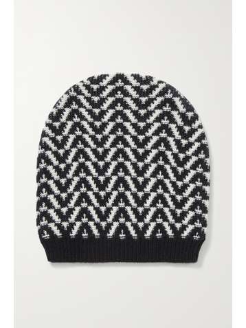 VALENTINO Bonnet en laine et cachemire mélangés jacquard Valentino Garavani