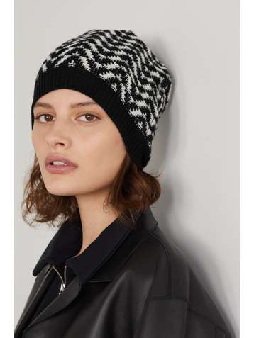 VALENTINO Bonnet en laine et cachemire mélangés jacquard Valentino Garavani