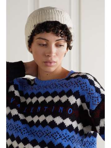 VALENTINO Valentino Garavani ribbed cashmere beanie
