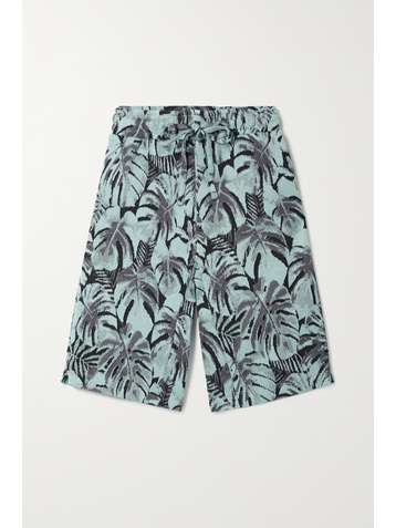 TWENTY MONTRÉAL Short en mailles jacquard de coton mélangé Monstera Hyper Reality