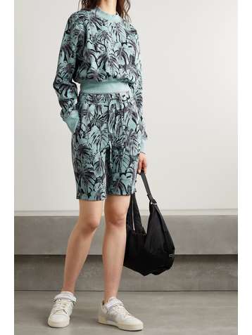 TWENTY MONTRÉAL Short en mailles jacquard de coton mélangé Monstera Hyper Reality