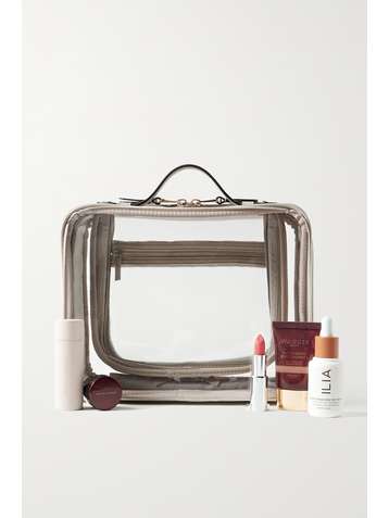 CALPAK Faux textured-leather and PVC cosmetics case