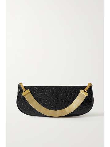 BY FAR Beverly croc-effect leather shoulder bag