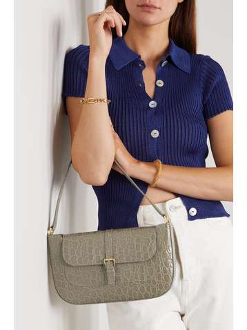 BY FAR Miranda croc-effect leather shoulder bag