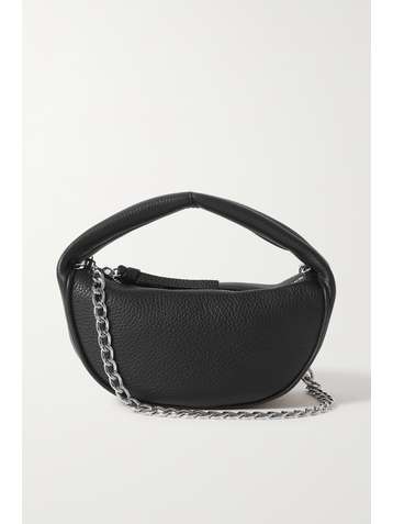 BY FAR Baby Cush chain-embellished textured-leather shoulder bag
