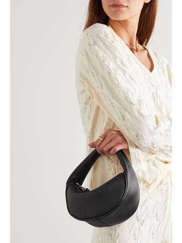 BY FAR Baby Cush chain-embellished textured-leather shoulder bag