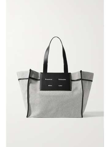 PROENZA SCHOULER WHITE LABEL XL Morris Tote aus Canvas mit Lederbesätzen