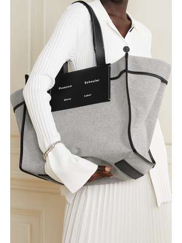 PROENZA SCHOULER WHITE LABEL XL Morris Tote aus Canvas mit Lederbesätzen