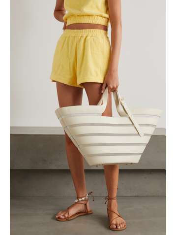 CULT GAIA Laszlo large leather and mesh tote