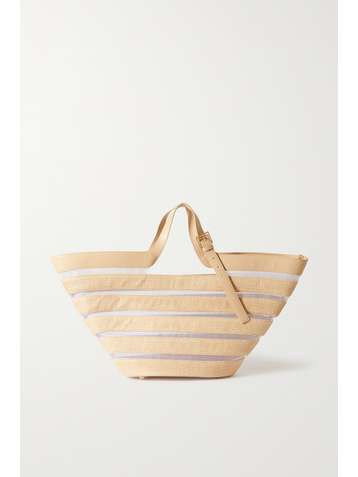 CULT GAIA Laszlo woven cotton-blend, mesh and leather tote
