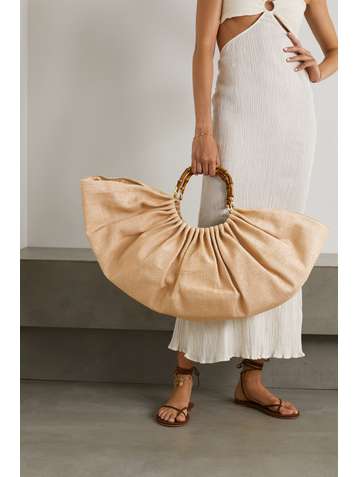 CULT GAIA Banu large gathered cotton-blend canvas tote