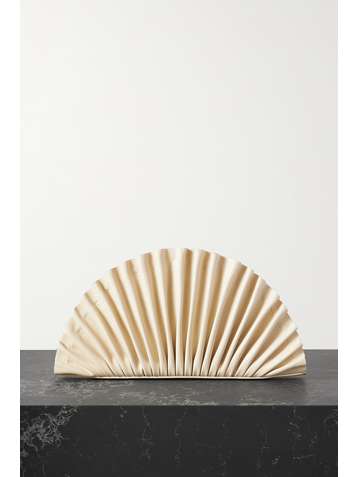 CULT GAIA Nala pleated leather clutch