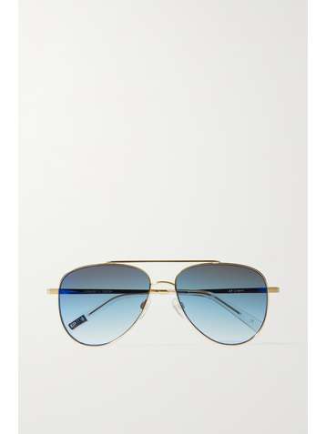 LE SPECS Evermore aviator-style gold-tone sunglasses