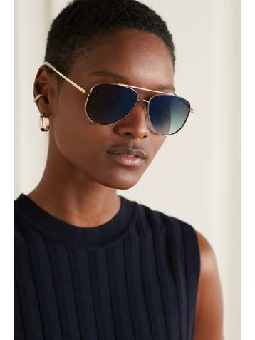 LE SPECS Evermore aviator-style gold-tone sunglasses