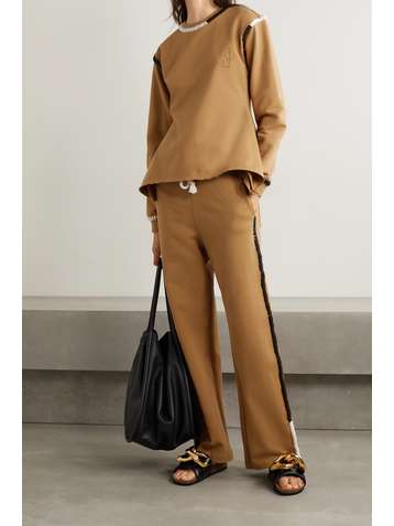 JW ANDERSON Asymmetric embroidered cotton-jersey sweatshirt